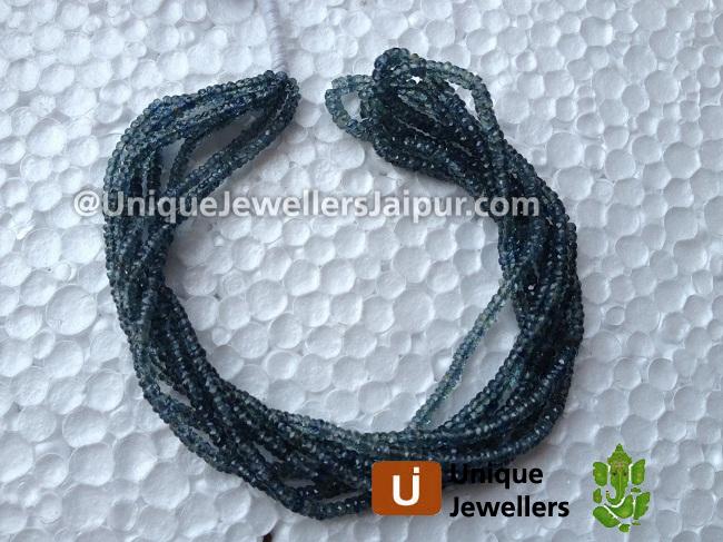 Blue Songea Sapphire Faceted Roundelle Beads